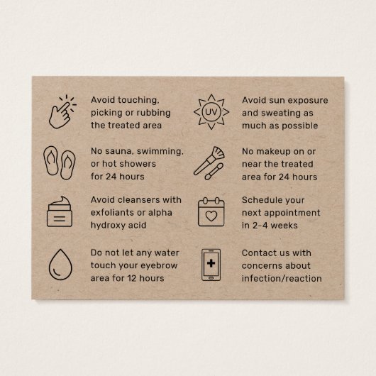 プレミアムクラフトヘンナブローズアフターケアカードアドバイス (裏面)