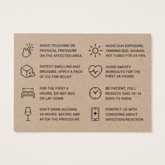 プレミアムクラフトボトックス注射用アフターケアカード (裏面)