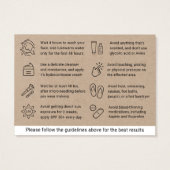 プレミアムクラフトマイクロニードリングアフターケアアドバイスカード (裏面)