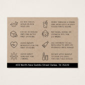 プレミアムクラフトリップ赤面アフターケア指示カード (裏面)