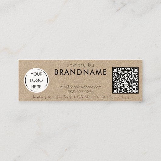 プレミアムクラフト自然紙、QRコード名刺 スキニー名刺 (裏面)