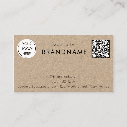 プレミアムクラフト自然紙、QRコード名刺 名刺 (裏面)