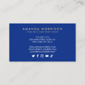 プレミアムクリエイティブ不動産仲介業者ホーム絵を描スワッシュブルー 名刺 (裏面)