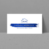 プレミアムクリエイティブ不動産仲介業者ホーム絵を描スワッシュブルー 名刺