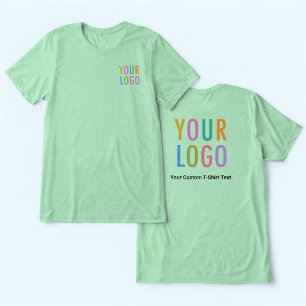 プレミアムグリーンTシャツカスタム会社ロゴユニセックス トライブレンドTシャツ