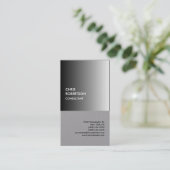 プレミアムグレイモダンミニマユニークリスト 名刺 (スタンド正面)