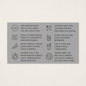 プレミアムグレーテモダンィースホワイトニングアフターケアカード (裏面)