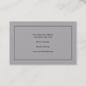 プレミアムグレープレーンエレガントミニマルモダンリスト 名刺 (裏面)