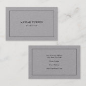 プレミアムグレープレーンエレガントミニマルモダンリスト 名刺 (正面/裏面)