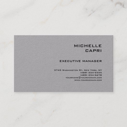 プレミアムグレープレーンシンプルミニマルコンテンポラリーリスト 名刺 (正面)