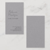 プレミアムグレーモダンミニマル手書きスクリプト 名刺 (正面/裏面)