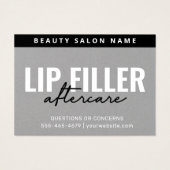 プレミアムグレー強力なリップフィラーアフターケアカード (正面)