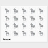 プレミアムグレー LOW POLY HORSE ステッカー デザイン (シート)