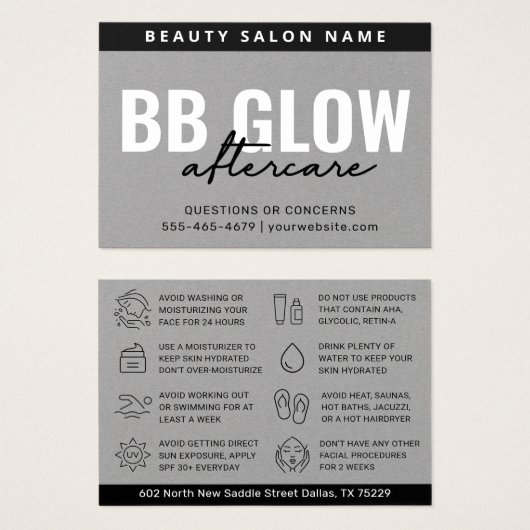 プレミアムグレーBBグローフェイシャルアフター気にカード (正面&裏面)
