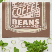 プレミアムコーヒー豆食品ポスターカフェバリスタ キッチンタオル (折り畳み)