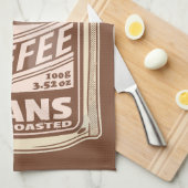 プレミアムコーヒー豆食品ポスターカフェバリスタ キッチンタオル (四つ折り)