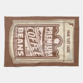 プレミアムコーヒー豆食品ポスターカフェバリスタ キッチンタオル (横)