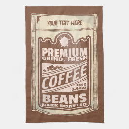 プレミアムコーヒー豆食品ポスターカフェバリスタ キッチンタオル
