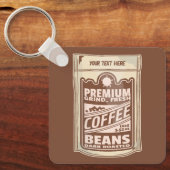 プレミアムコーヒー豆食品ポスターカフェバリスタ キーホルダー (正面)