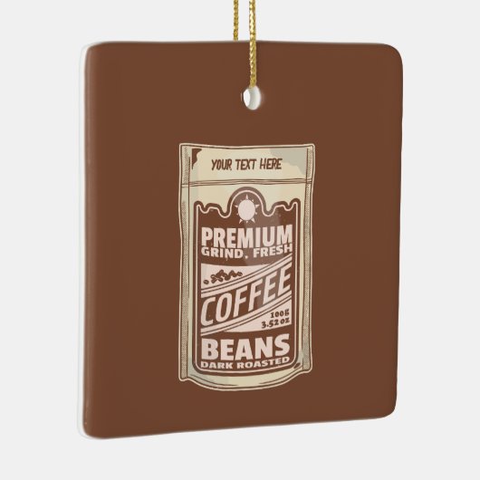 プレミアムコーヒー豆食品ポスターカフェバリスタ セラミックオーナメント (右)