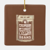 プレミアムコーヒー豆食品ポスターカフェバリスタ セラミックオーナメント (裏面)