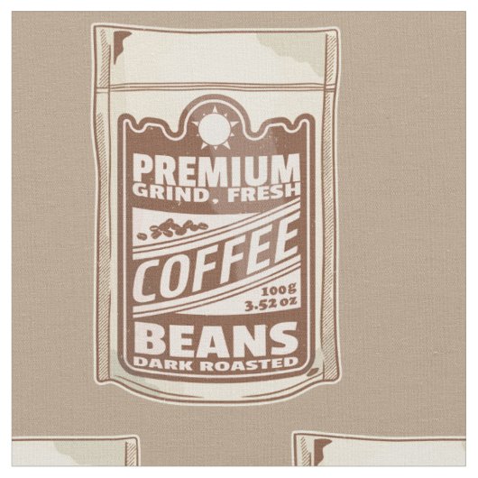 プレミアムコーヒー豆食品ポスターカフェバリスタ ファブリック (クローズアップ)