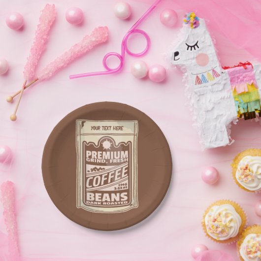プレミアムコーヒー豆食品ポスターカフェバリスタ ペーパープレート (パーティー)