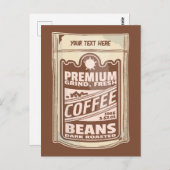 プレミアムコーヒー豆食品ポスターカフェバリスタ ポストカード (正面/裏面)