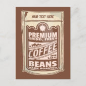 プレミアムコーヒー豆食品ポスターカフェバリスタ ポストカード (正面)