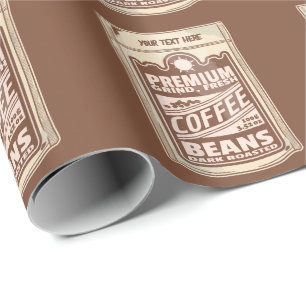 プレミアムコーヒー豆食品ポスターカフェバリスタ ラッピングペーパー