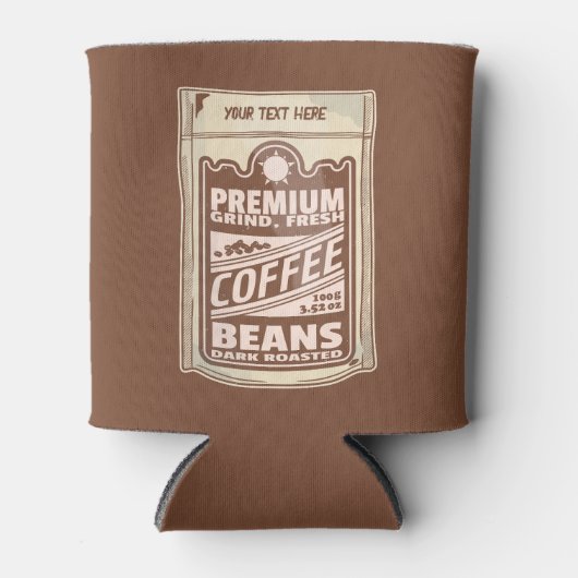 プレミアムコーヒー豆食品ポスターカフェバリスタ 缶クーラー (正面)