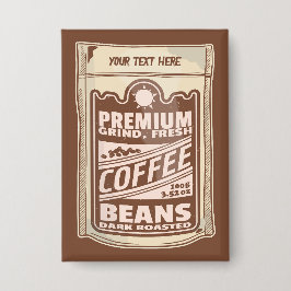 プレミアムコーヒー豆食品ポスターカフェバリスタ 缶バッジ