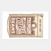 プレミアムコーヒー豆食品ポスターカフェバリスタ 長方形シール (正面)