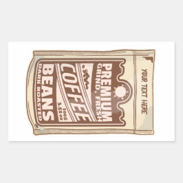 プレミアムコーヒー豆食品ポスターカフェバリスタ 長方形シール