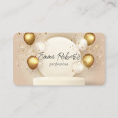 プレミアムゴールデンバルーンラグジュアリー誕生日 名刺 (正面)