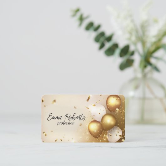 プレミアムゴールデンバルーンラグジュアリー 名刺 (スタンド正面)