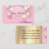プレミアムゴールデンピンクバルーンラグジュアリー 名刺 (正面/裏面)
