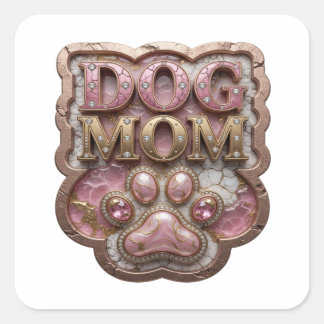 プレミアムゴールドDOG MOMギフトステッカー スクエアシール