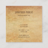 プレミアムシック懐かしい古い紙ルックテンプレート スクエア名刺 (裏面)