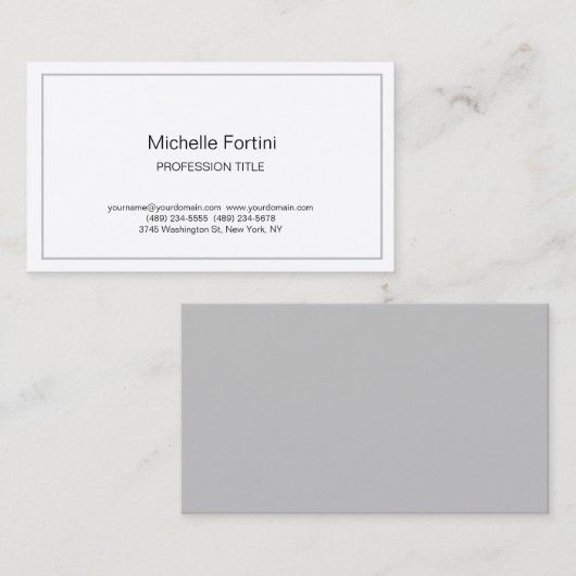 プレミアムシルクエレガントプレーンシンプルミニマリスト 名刺 (正面/裏面)