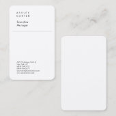 プレミアムシルクエレガントホワイトプレーンモダンミニマル 名刺 (正面/裏面)