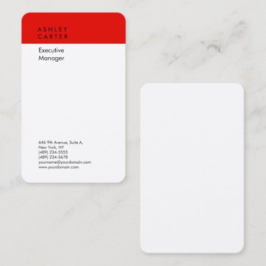 プレミアムシルクエレガントホワイトプレーンモダンミニマル 名刺 (正面/裏面)