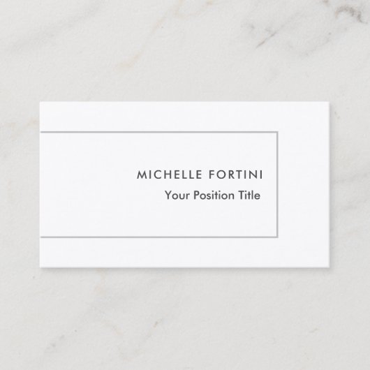 プレミアムシルクトレンディーミニマルプロフェッショナルホワイト 名刺 (正面)