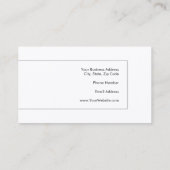 プレミアムシルクトレンディーミニマルプロフェッショナルホワイト 名刺 (裏面)