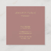 プレミアムシルクフィニッシュ金ゴールドモノグラムテンプレート スクエア名刺 (裏面)