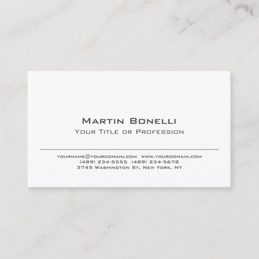 プレミアムシルクブラック&ホワイトプロフェッショナルモダン 名刺 (正面)