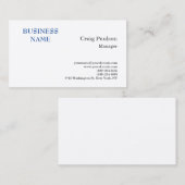 プレミアムシルクブルーホワイトミニマルモダンリスト 名刺 (正面/裏面)