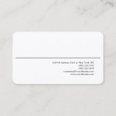 プレミアムシルクプレーンプロフェッショナルミニマルモダンリスト 名刺 (裏面)