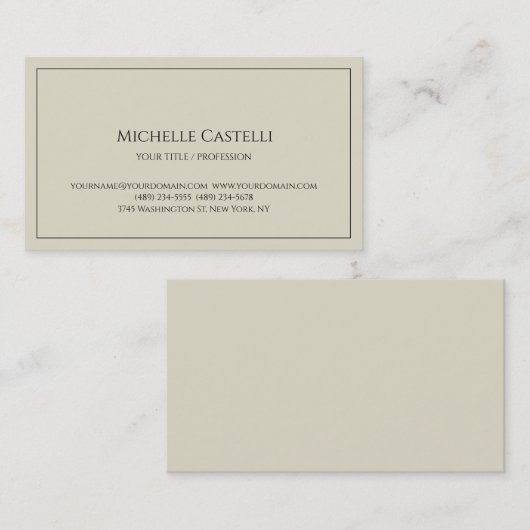 プレミアムシルクプロフェッショナルクラシカルユニークシンプル 名刺 (正面/裏面)