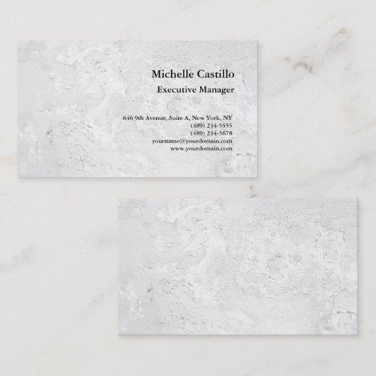 プレミアムシルクプロフェッショナルミニマリストグレーウォール 名刺 (正面/裏面)